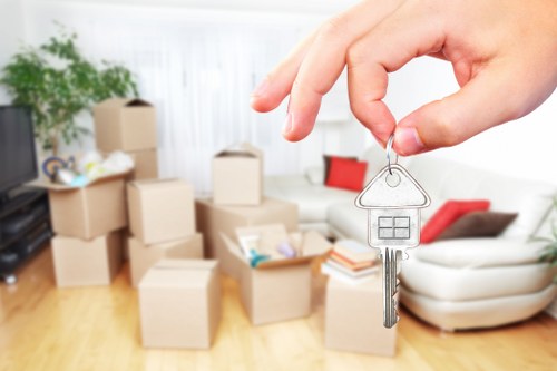 Professional moving van service handling furniture in Islington