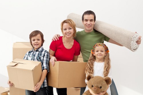 Local removal van arriving at a flat in Islington