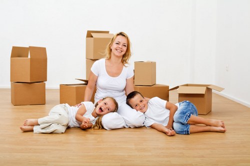 Office relocation team working in Islington commercial district